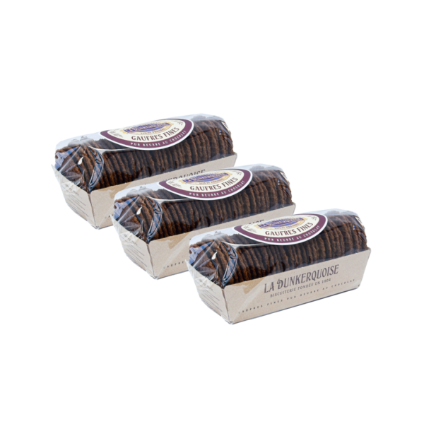 Lot de 3 Barquette Gaufres Fines chocolat